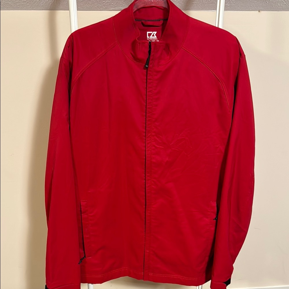 Cutter & Buck Weathertec full zip golf jacket red XL